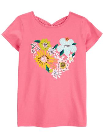 CARTER'S - Kid Floral Bow Back Jersey Tee PINK