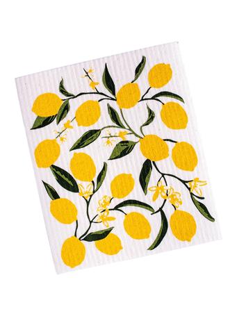 DESIGN IMPORTS - Lemon Bliss Swedish Dishcloth WHITE