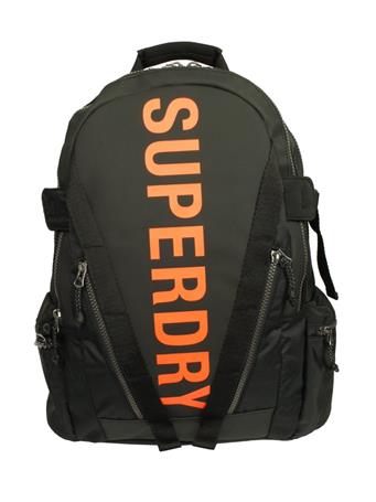 SUPERDRY - Mens Code 'Mountain Tarp' Backpack BLACK/BOLD ORANGE