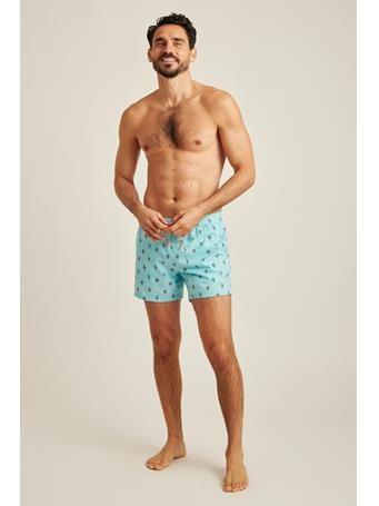 BONOBOS - Riviera Recycled Swim Trunks FLORAL PARROT TEAL