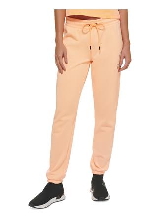 DKNY - Women's Drop Out Shadow Logo Jogger Terry  CLEMENTINE/ BRONZE