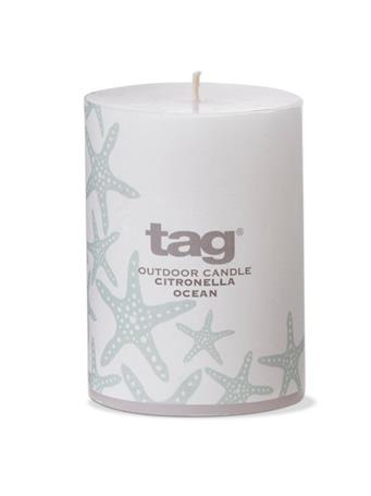 TAG - Citronella Pillar Candle WHITE