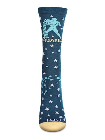  ME MOI -  Aquarius Zodiac Sign Crew Socks ASST