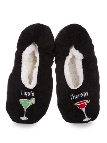 ME MOI - Liquid Therapy Sherpa-lined Slippers BLACK