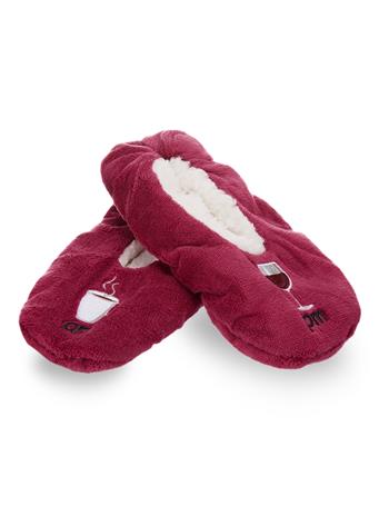 ME MOI - Morning Brew/night Cap Sherpa Lined Slippers MULBERRY