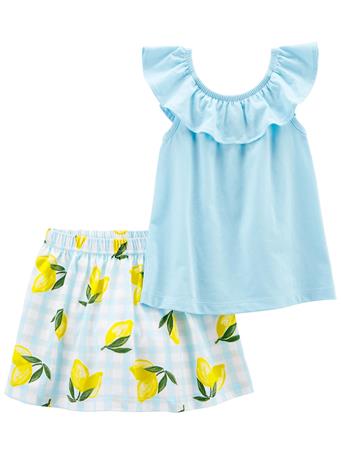 CARTER'S - Toddler 2-Piece Flutter Top & Lemon Skort Set BLUE