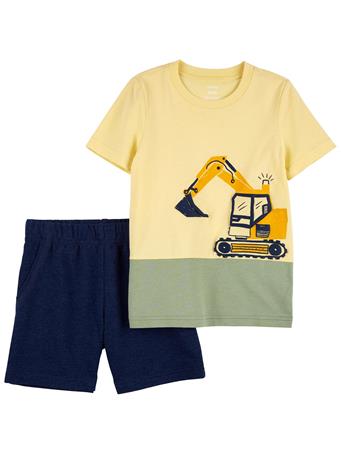 CARTER'S - Toddler 2-Piece Construction T-Shirt & Shorts Set YELLOW