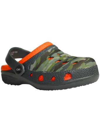 CAPELLI - Boys Camo Printed Two Tone Injected EVA Clog with Backstrap GREEN