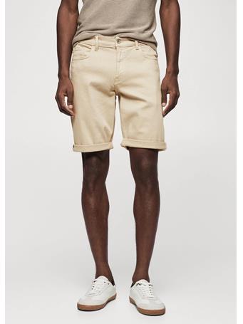 MANGO - Slim-fit Denim Bermuda Shorts BEIGE