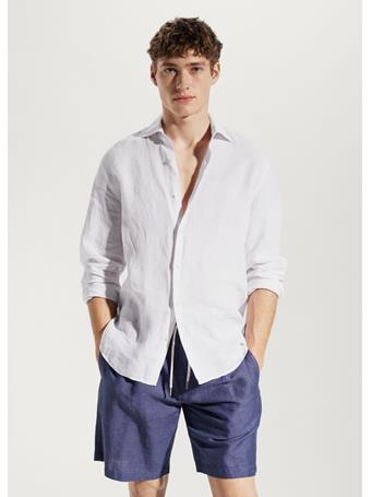 MANGO - 100% Linen Regular-fit Shirt WHITE