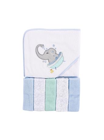 BABYVISION - Luvable Friends Hooded Towel with Five Washcloths, Elephant Bath NO COLOR