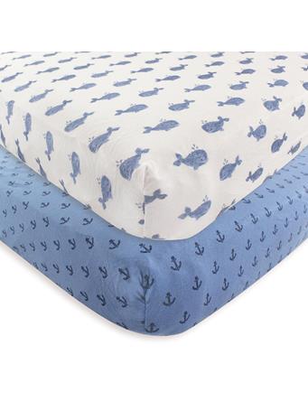 BABYVISION - Hudson Baby Cotton Fitted Crib Sheet, Whale NO COLOR