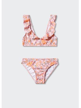 MANGO - Floral Print Bikini ORANGE
