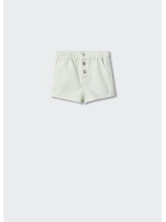 MANGO - Buttoned Denim Shorts LT GREEN