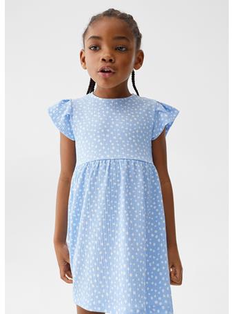 MANGO - Polka-dot Print Dress LT BLUE