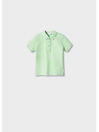 MANGO - Cotton Polo Shirt LT GREEN