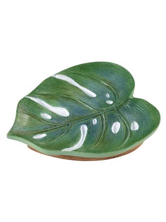 AVANTI LINENS - Viva Palm Soap Dish WHITE/GREEN