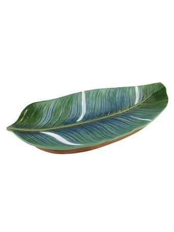AVANTI LINENS - Viva Palm Tray WHITE/GREEN