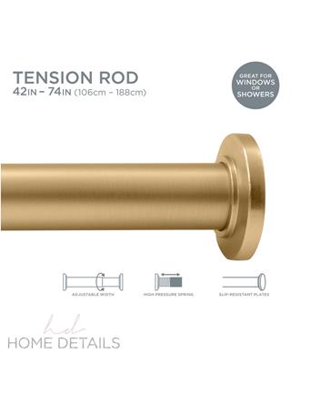 KENNEDY INTERNATIONAL -1" Decorative Tension Curtain Rod GOLD