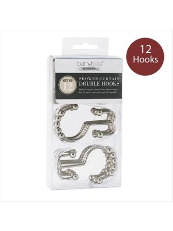 BATH BLIISS - 12pc Rolling Double Shower Hook-Satin Nickel  SATIN NICKEL