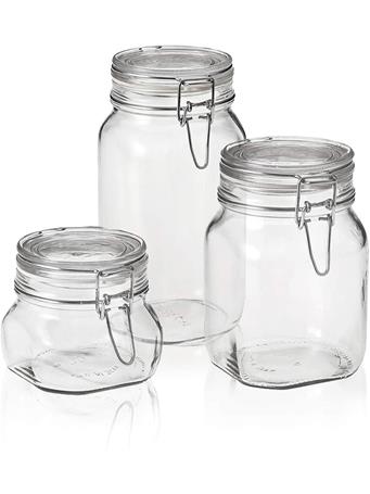 BORMIOLI ROCCO - Fido Square Storage Jars - Assorted Sizes CLEAR