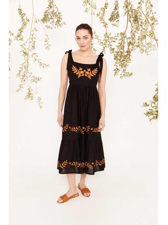 CORTEFIEL - Embroidered Dress BLACK