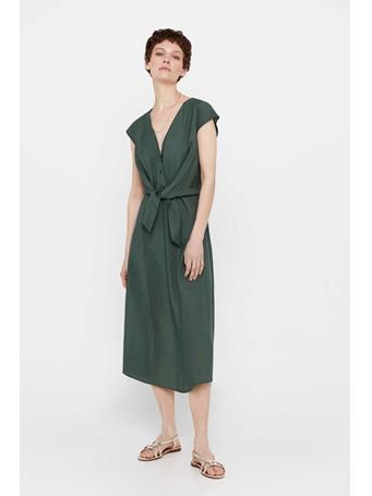 CORTEFIEL - Tie Waist Dress DARK KHAKI