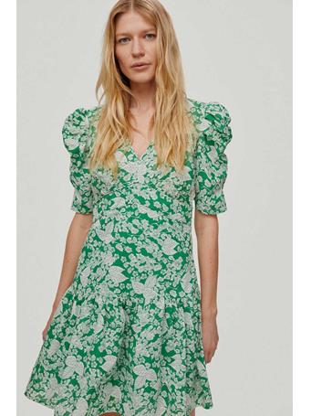PEDRO DEL HIERRO - Floral Print Mini Dress With Gathered Sleeves. GREEN PRIN