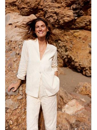 HOSS INTROPIA - Open. Swiss Embroidered Jacket IVORY