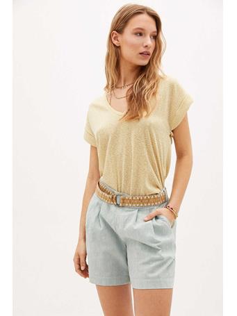HOSS INTROPIA - Bernarda Cotton Bermuda Shorts With Belt LIGHT BLUE