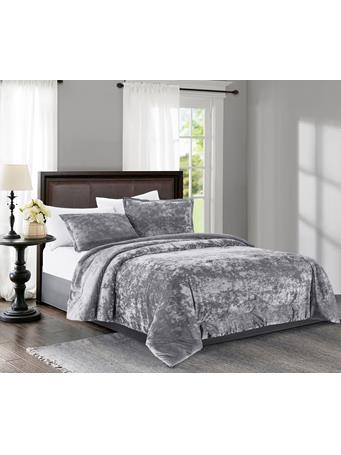 MAISON LUXE - Avalon Velvet Comforter Set SILVER GREY