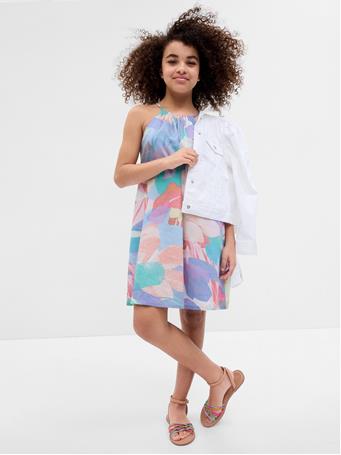 GAP - Kids Shiny Halter Dress SP MAY MULTI FLR