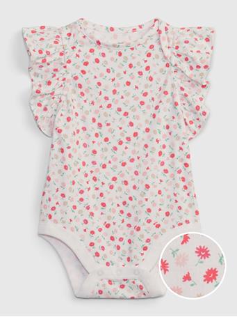 GAP - Baby 100% Organic Cotton Mix and Match Flutter Sleeve Bodysuit MULTI FLORAL