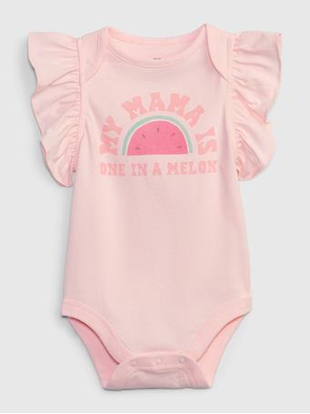 GAP - Baby 100% Organic Cotton Mix and Match Graphic Bodysuit PINK CAMEO