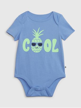 GAP - Baby 100% Organic Cotton Mix and Match Graphic Bodysuit COOL BLUE
