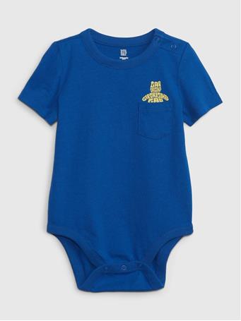 GAP - Baby Brannan Bear Pocket Bodysuit ADMIRAL BLUE
