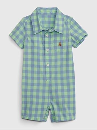 GAP - Baby Gingham Shorty One-Piece SHIRTING BLUE