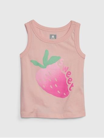GAP - Toddler 100% Organic Cotton Mix and Match Graphic Tank Top ICY PINK
