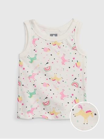 GAP - Toddler 100% Organic Cotton Mix and Match Graphic Tank Top NEW OFF WHITE