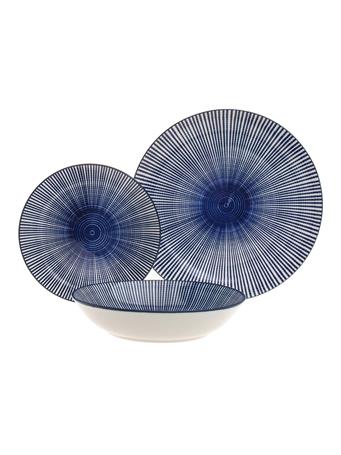 GODINGER - Laura Blue Porcelain 12 Piece Dinnerware Set - Service For 4 BLUE