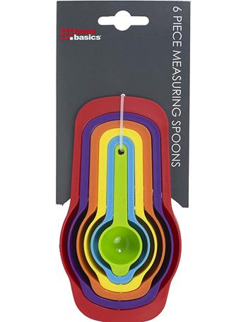  HOME BASICS -  6 Piece Plastic, Multi-Colored Measuring Cup Set NO COLOR