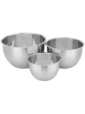 HOME BASICS - 3 Piece Stainless Steel Nesting Mixing Bowls NO COLOR