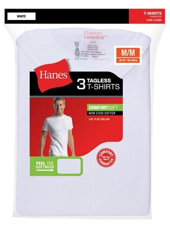 HANES - Cotton Crew Short Sleeve 3 Pack WHITE