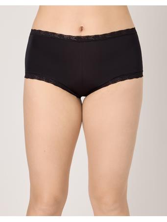 MAIDENFORM - One Fab Fit Microfiber Boyshort Underwear With Lace BLACK