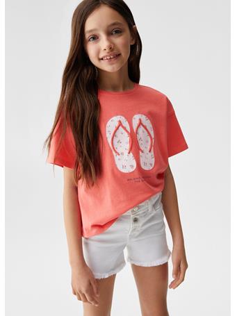 MANGO - T-shirt With Print Drawing BRIGHT RED