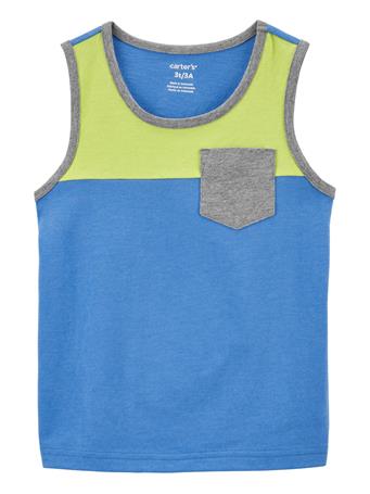 CARTER'S - Toddler Pocket Jersey Tank BLUE