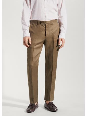 MANGO - 100% Linen Suit Trousers CAMEL