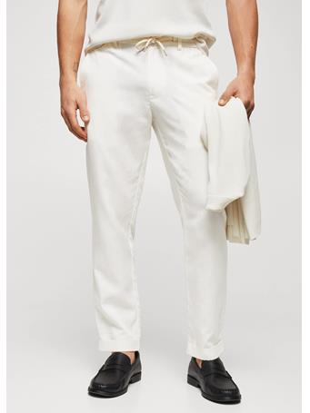 MANGO - Slim-fit Pants With Drawstring OFF WHITE