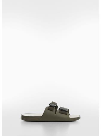 MANGO - Velcro Strap Sandal DK GREEN