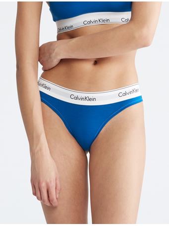 CALVIN KLEIN - Modern Cotton Thong AMP BLUE